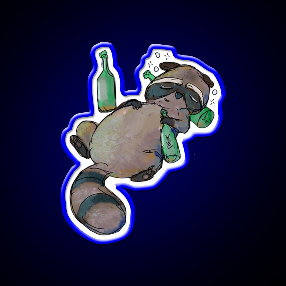 Trashed Trash Panda Whiskey Drink Bar Led Neon Sign Rgb Color