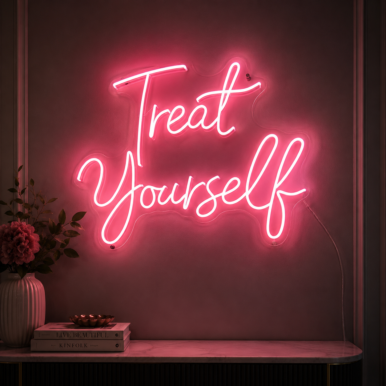 Treat Yourself LED Neon Sign Wall Neon Sign - 03 Real Lifestyle Scene