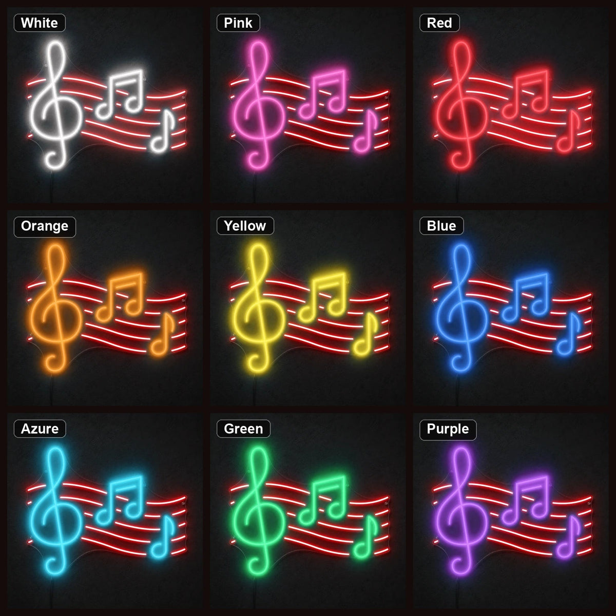 Treble Clef And Music Notes LED Neon Sign - Shineneon