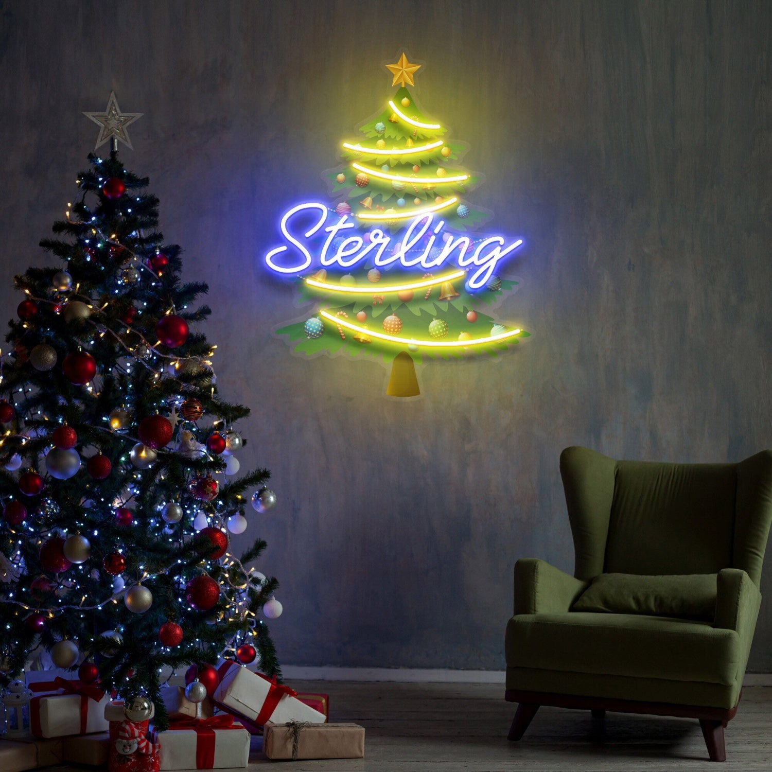 Tree Topper For Christmas Tree Led Uv Neon Sign Christmas Decor | Shineneon