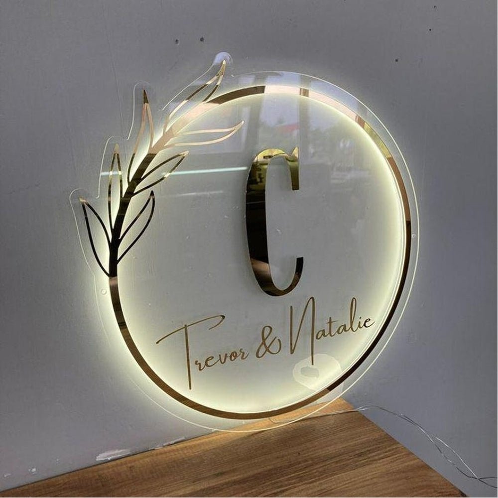 Trevor And Natalie Acrylic Business Logo Sign - Shineneon