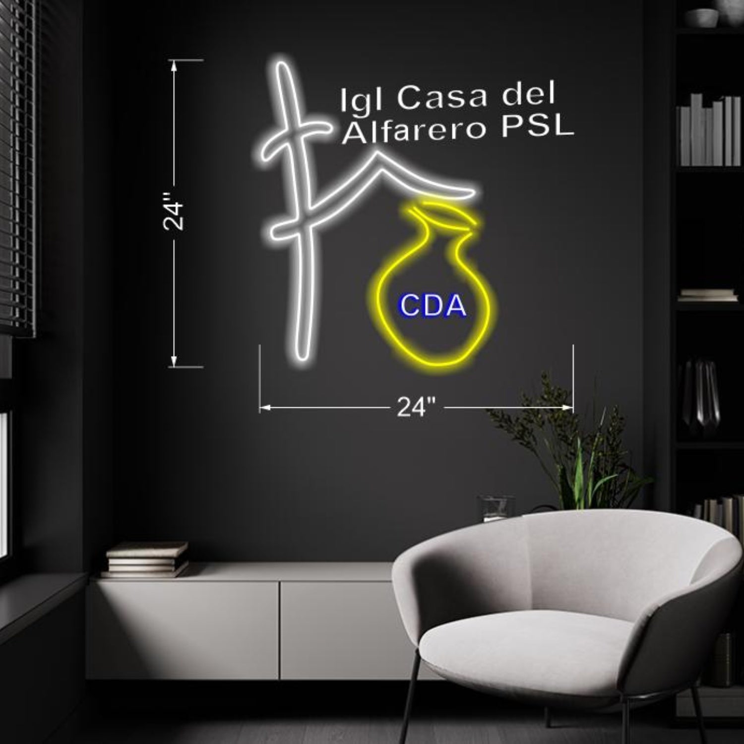 Tri-Color Cda Brush Vase Led Neon Sign For Home Caf E Art Studio | Shineneon