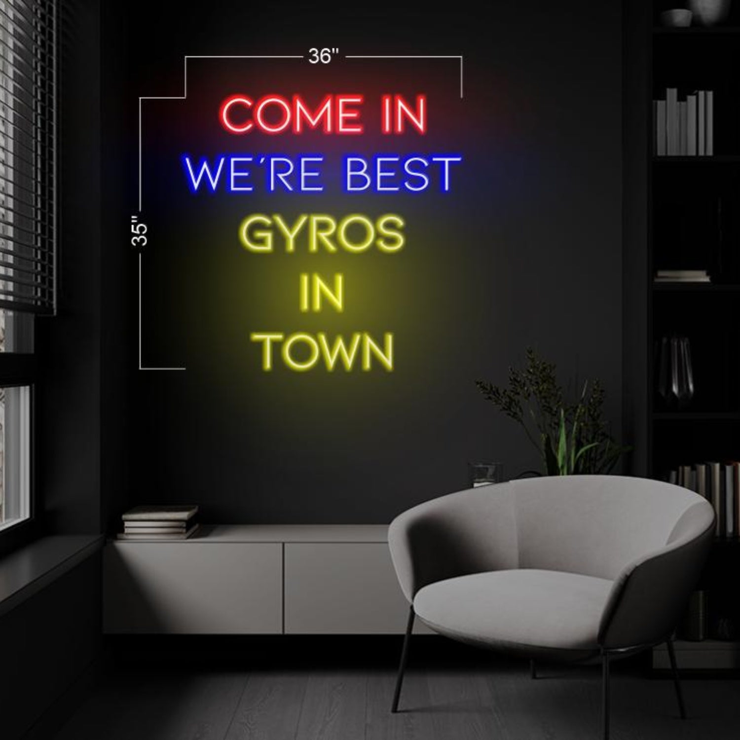 Tri-Color Come In Best Gyros Led Neon Sign For Restaurant Decor | Shineneon