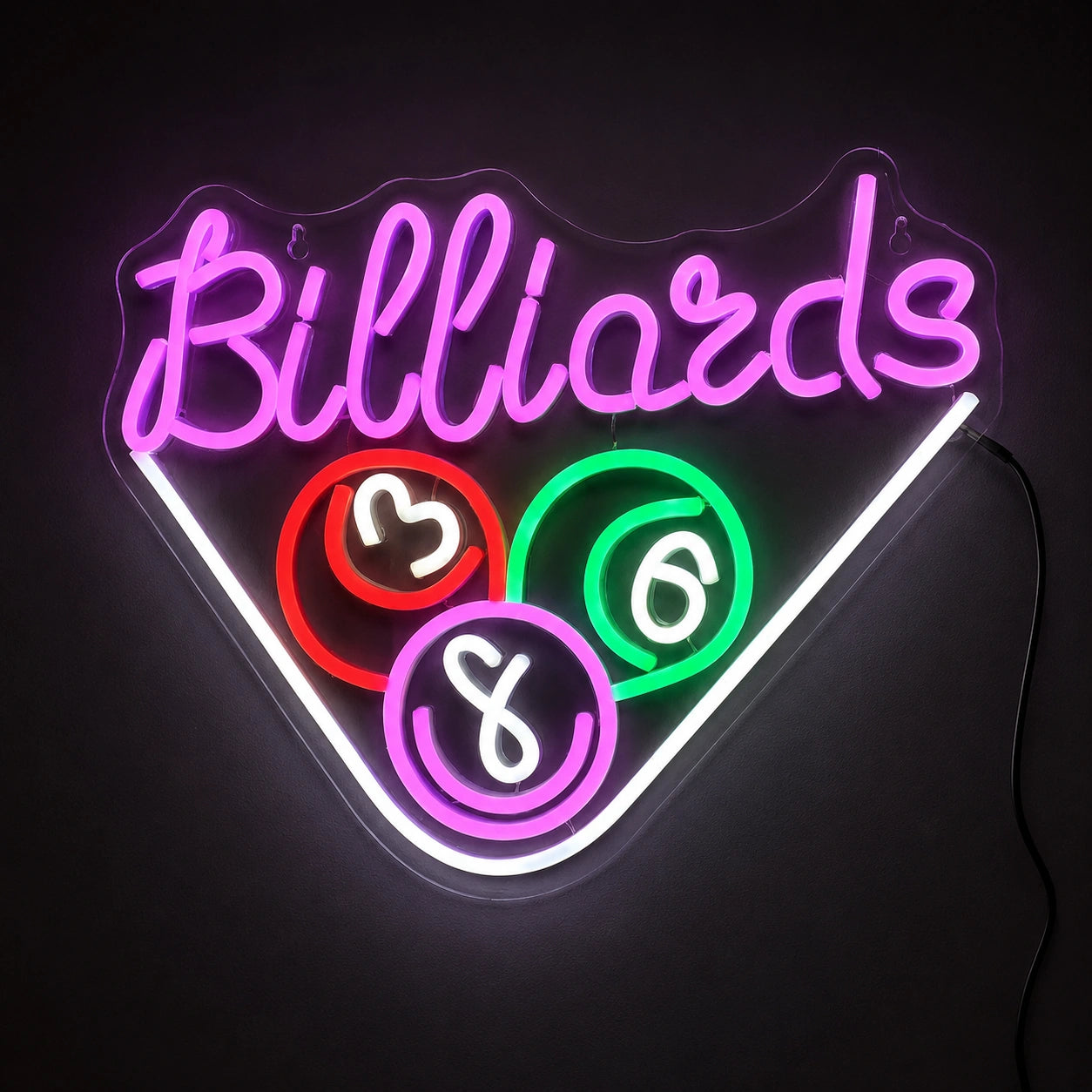 Triangle Billiards Rack Neon Sign LED Neon Sign main product image