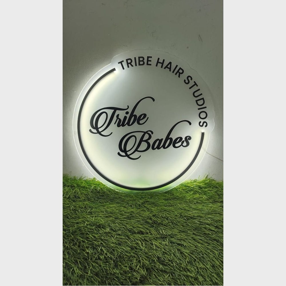 Tribe Hair Studios Tribe Babes Acrylic Business Logo Sign - Shineneon