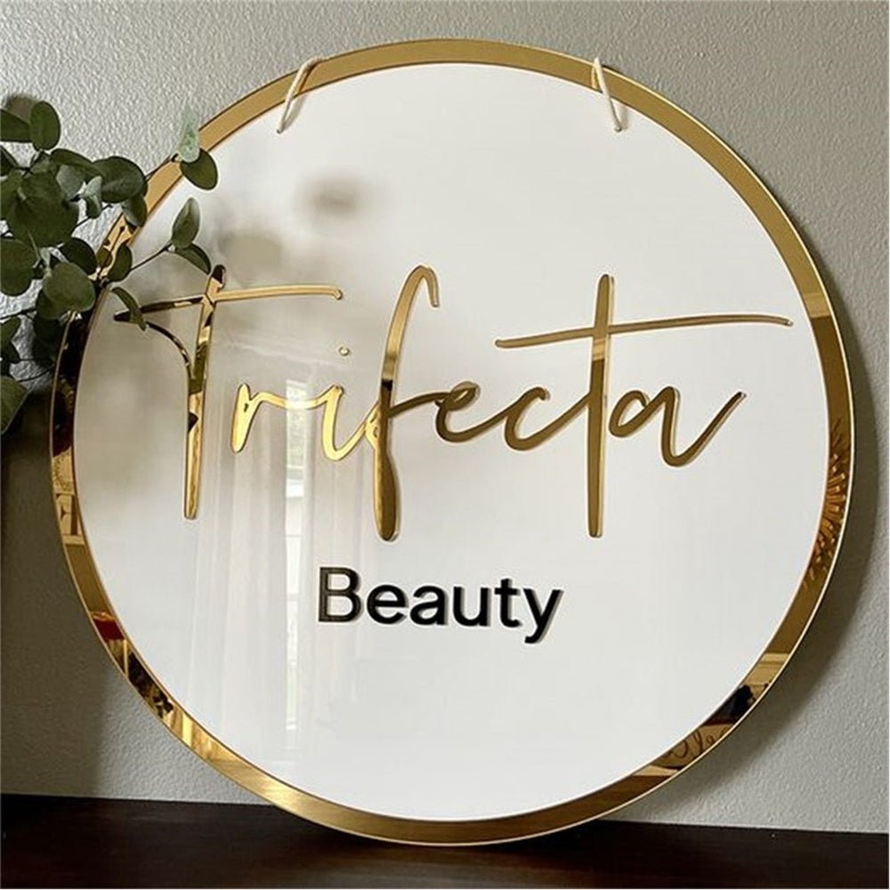 Trifecta Beauty Acrylic Business Logo Sign - Shineneon