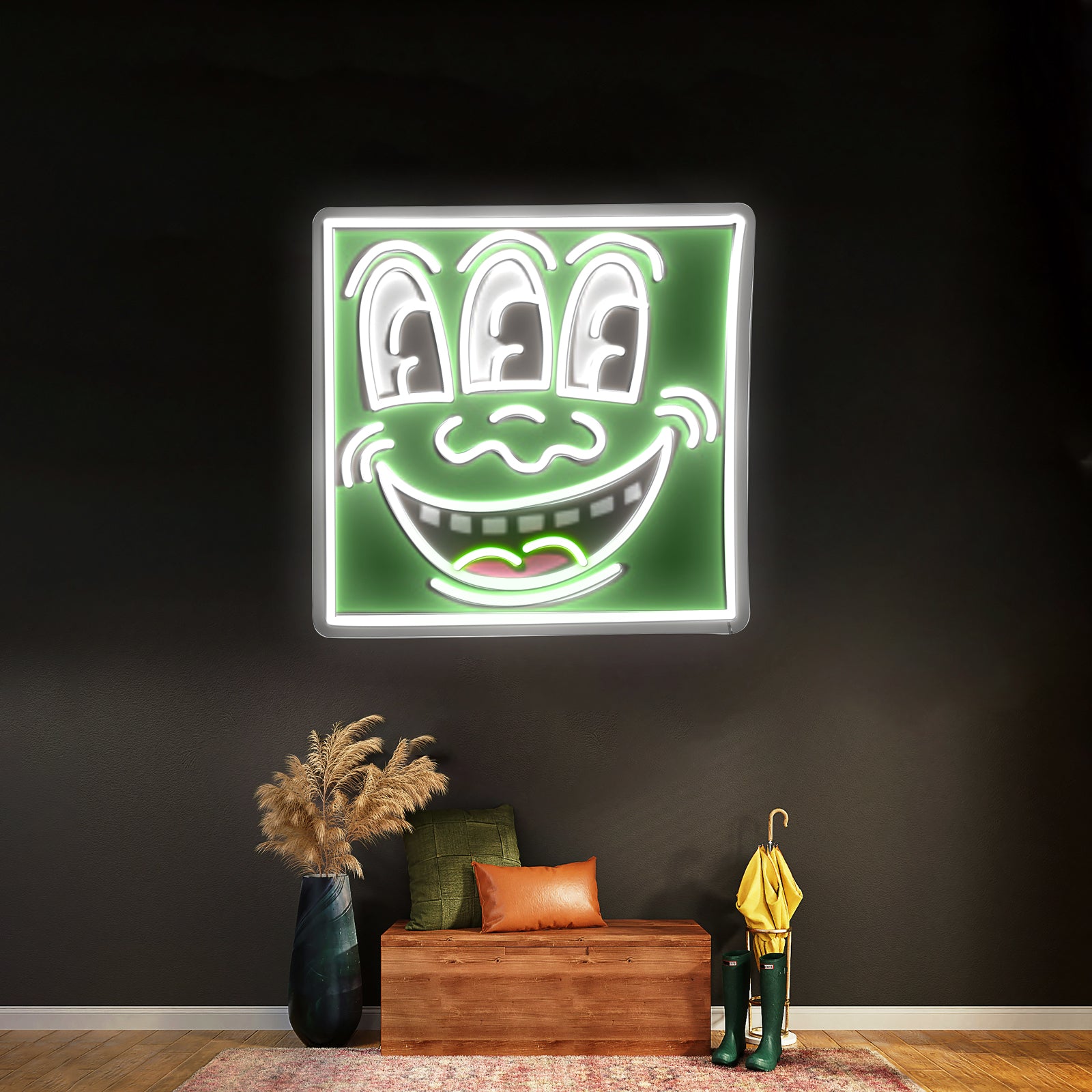 Triple Eyes Smiling Asthetic Neon Sign Artwork For Sale | Shineneon