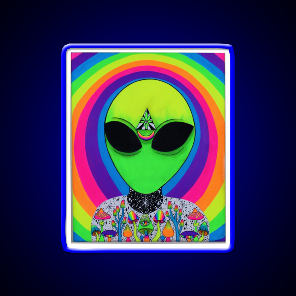 Trippy Colorful Alien Hemp Inspired Green Leaf Led Neon Sign Rgb Color - LED neon sign view 5