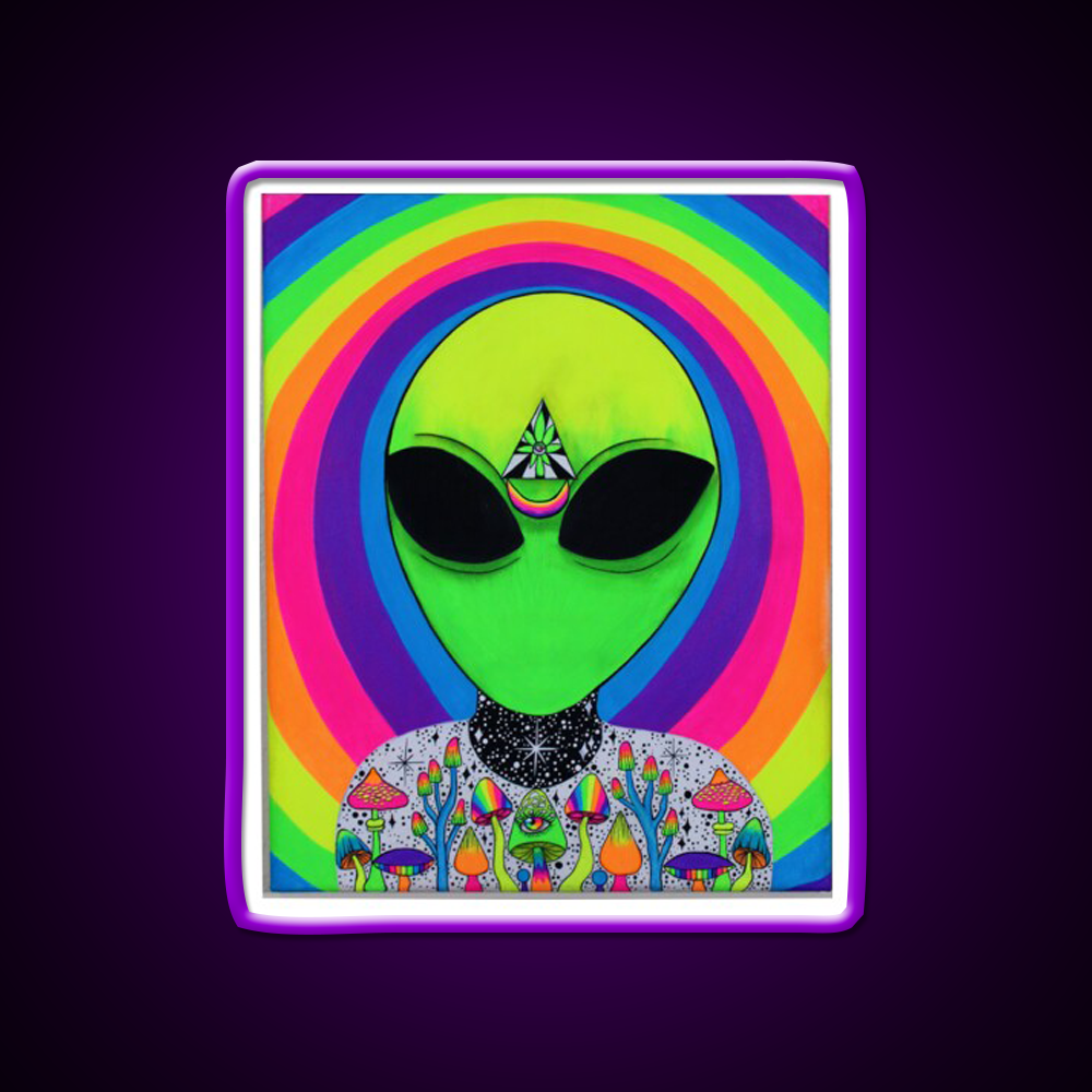 Trippy Colorful Alien Hemp Inspired Green Leaf Led Neon Sign Rgb Color - LED neon sign view 9