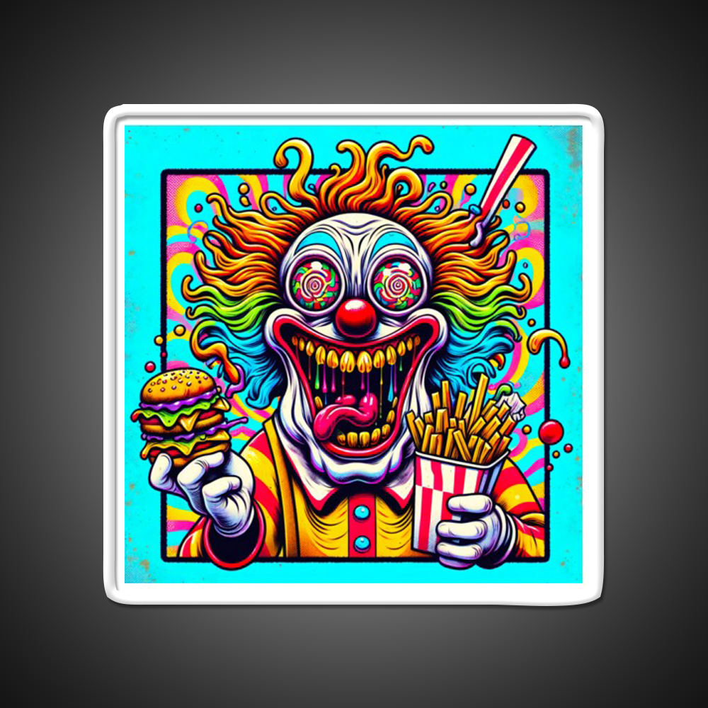 Trippy Insane Fast Food Clown Fast Food Led Neon Sign For Burger Place Rgb Color - Shineneon