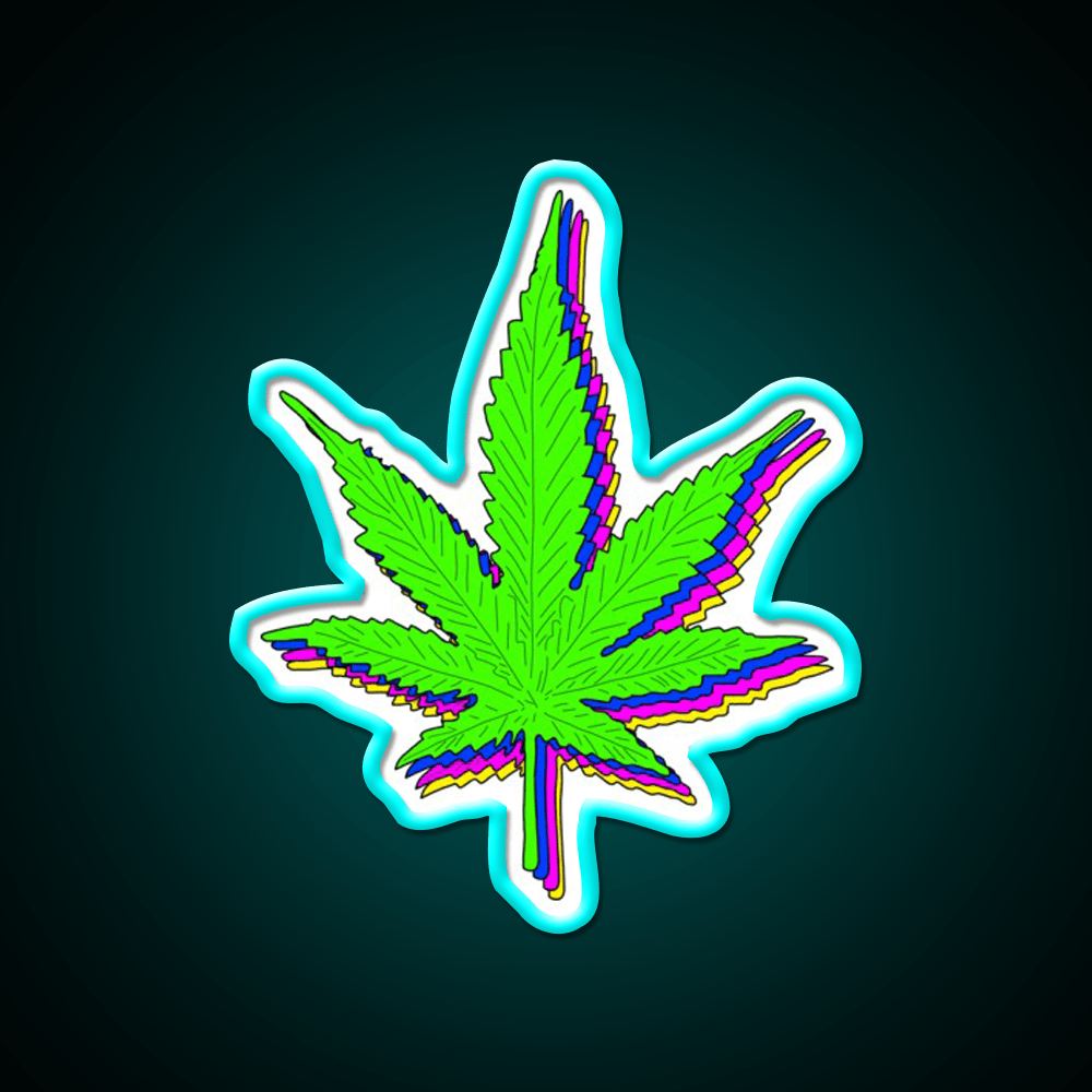 Trippy Weed Leaf Hemp Inspired Green Leaf Led Neon Sign Rgb Color - Shineneon