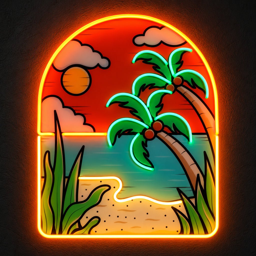 Tropical Beach Sunset LED Neon Sign - Shineneon