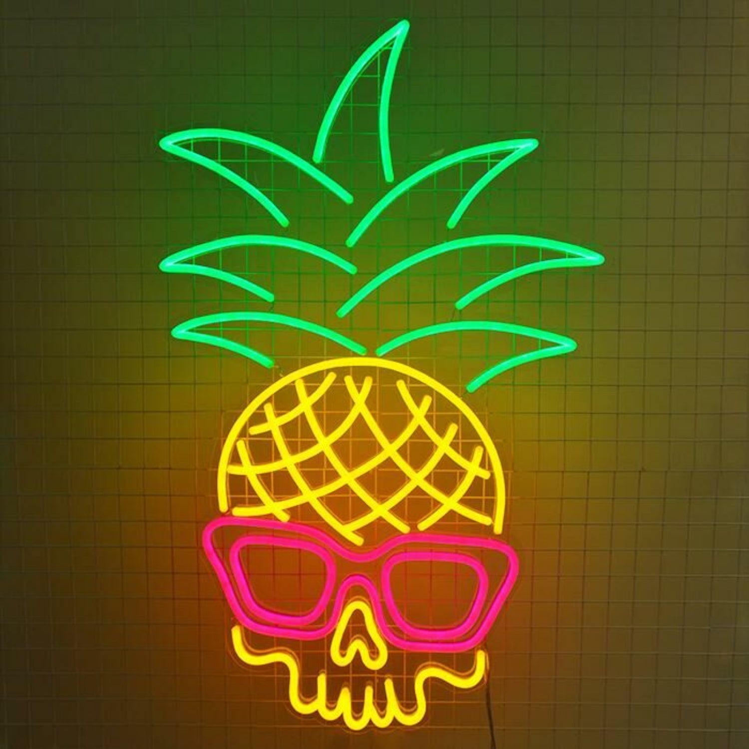 Tropical Pineapple Skull Neon Sign For Unique And Edgy Decor | Shineneon