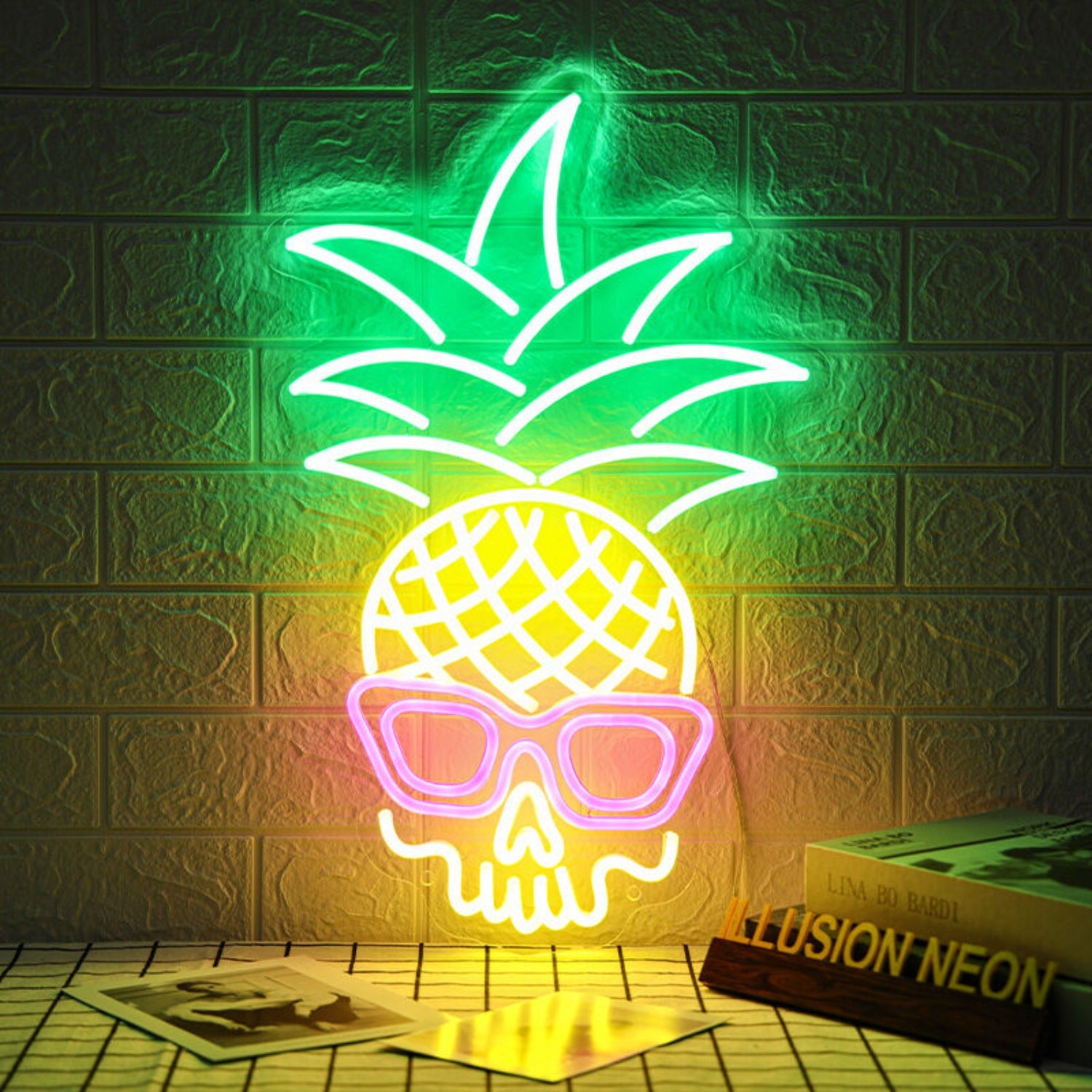 Tropical Pineapple Skull Neon Sign For Unique And Edgy Decor | Shineneon