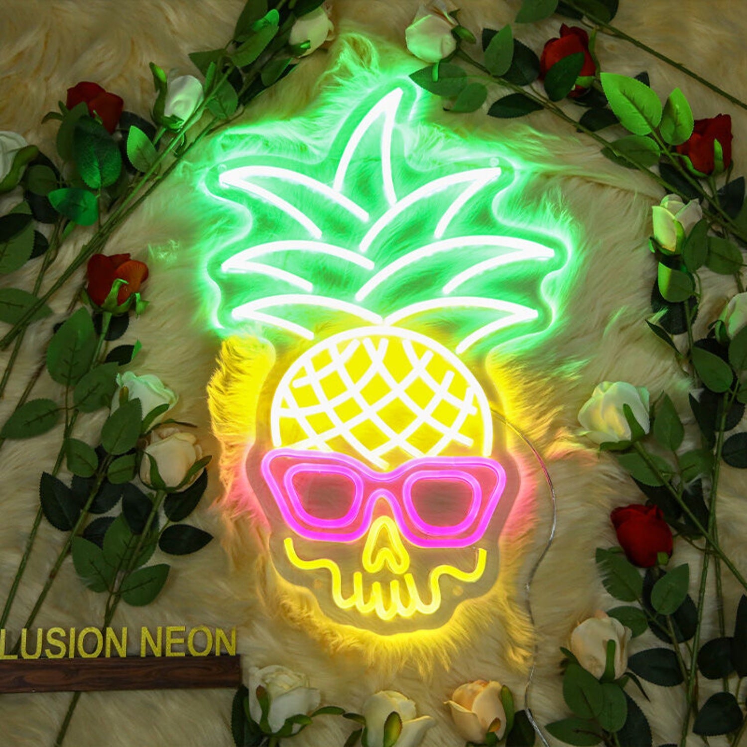 Tropical Pineapple Skull Neon Sign For Unique And Edgy Decor | Shineneon