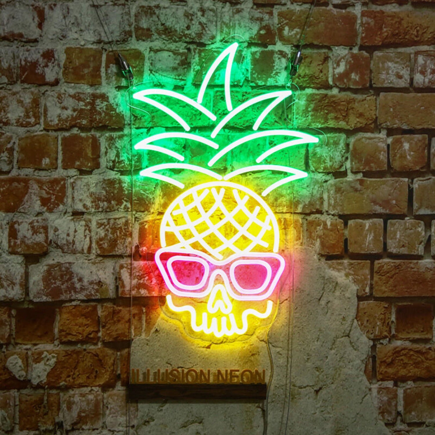 Tropical Pineapple Skull Neon Sign For Unique And Edgy Decor | Shineneon