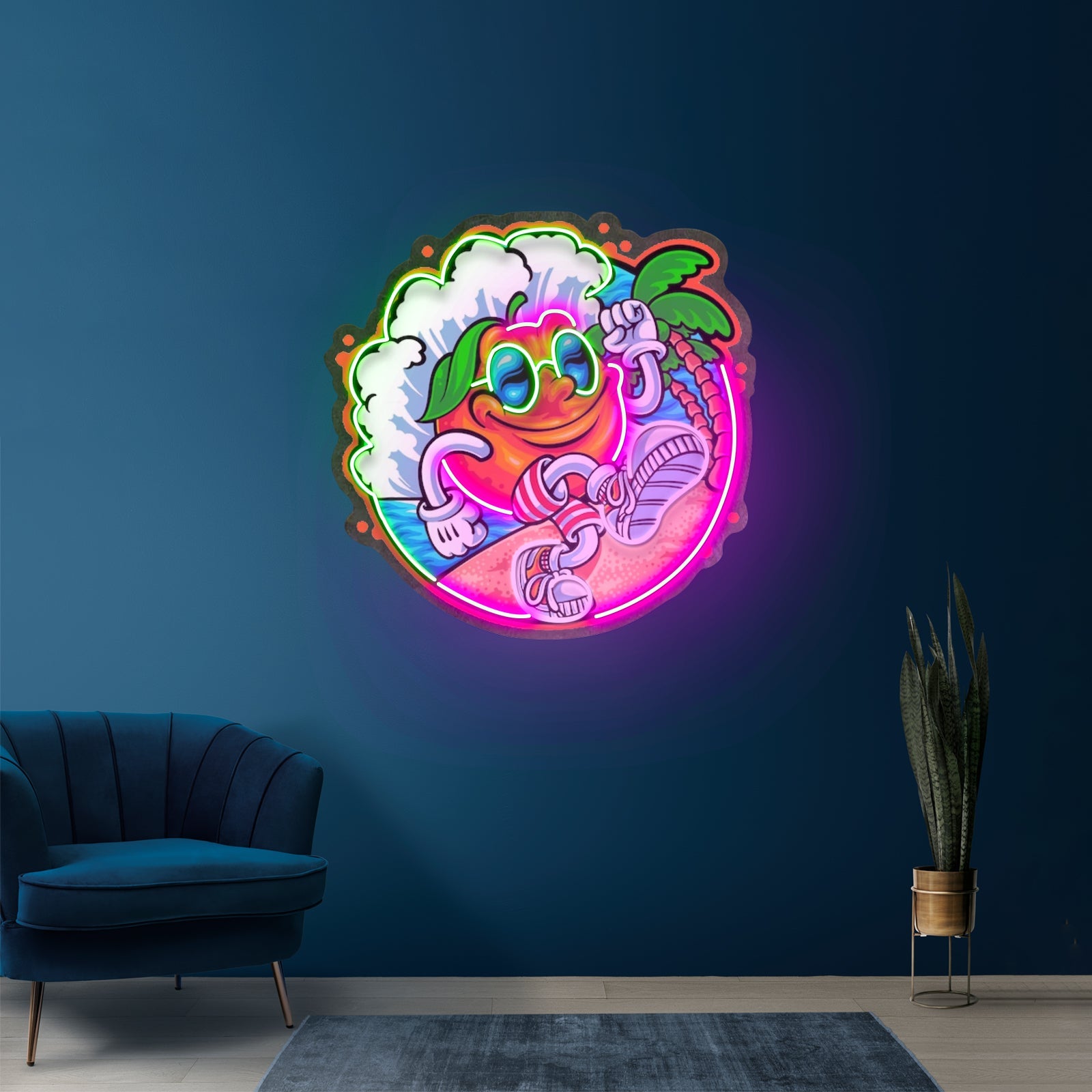 Tropical Sunrise Orange Cartoon Led Neon Sign Light Custom Led Signs - Shineneon