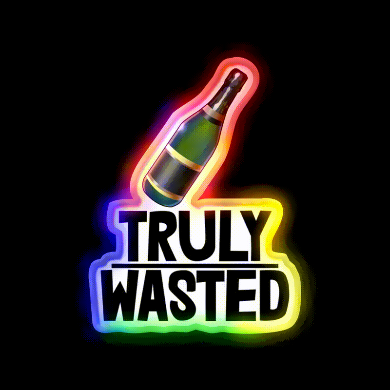 Truly Wasted Alcohol Man Cave Bar Led Neon Sign Rgb Color
