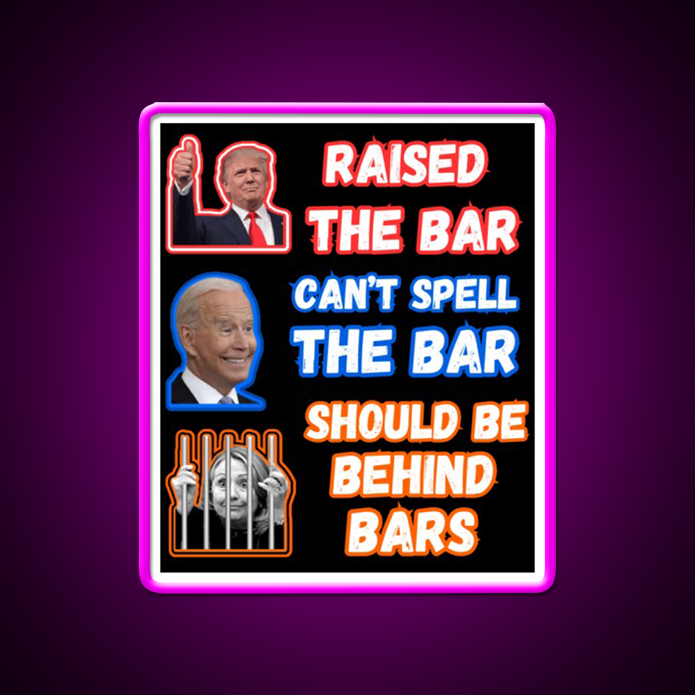Trump Raised The Bar Man Cave Bar Led Neon Sign