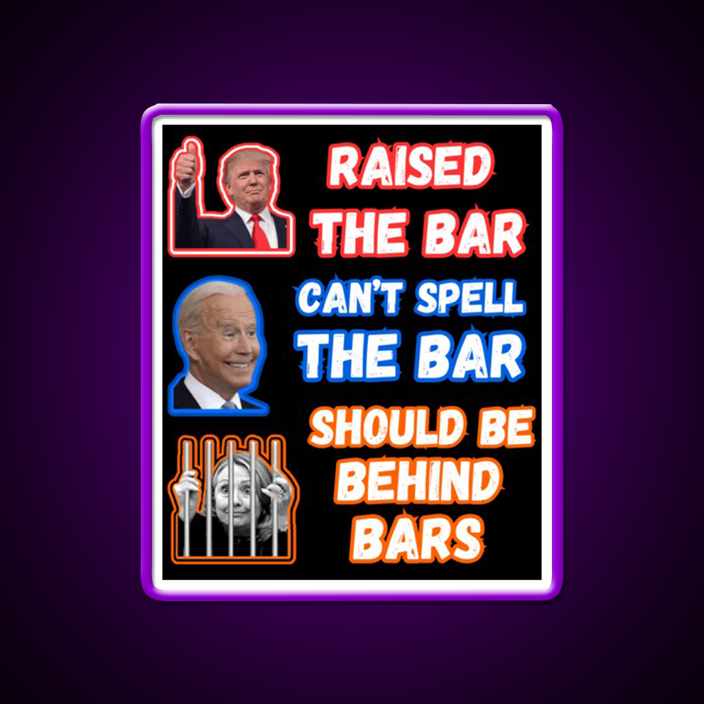 Trump Raised The Bar Man Cave Bar Led Neon Sign
