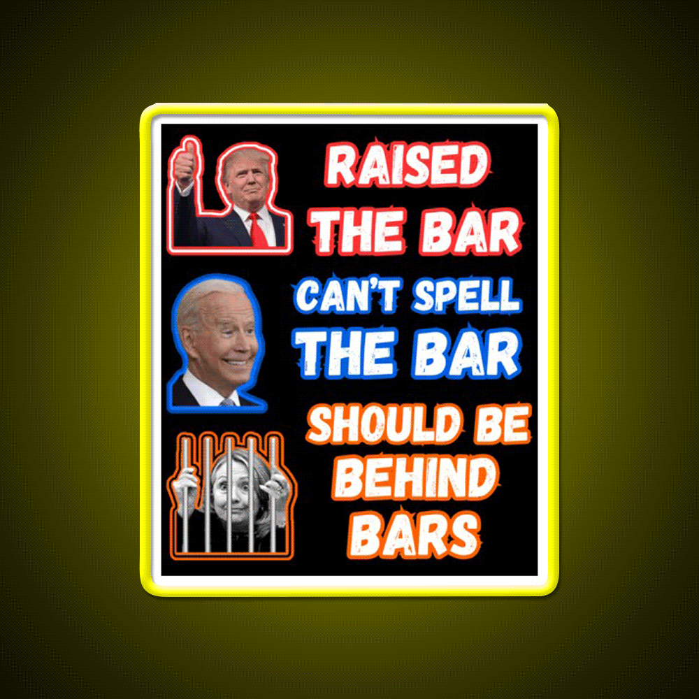 Trump Raised The Bar Man Cave Bar Led Neon Sign