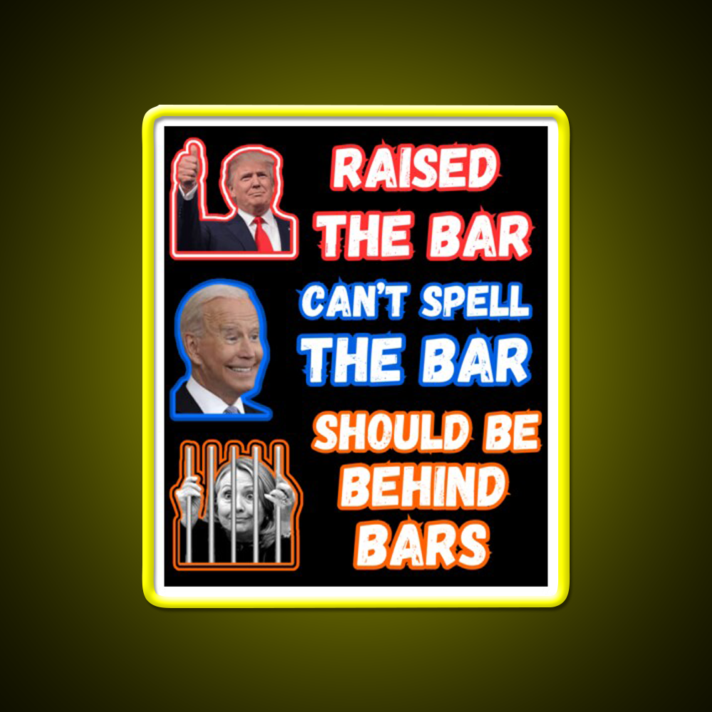 Trump Raised The Bar Man Cave Bar Led Neon Sign