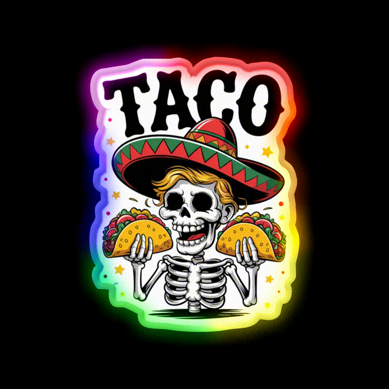 Trump Taco Led Neon Sign Mexican Food Sign Rgb Color - LED neon sign close-up detail