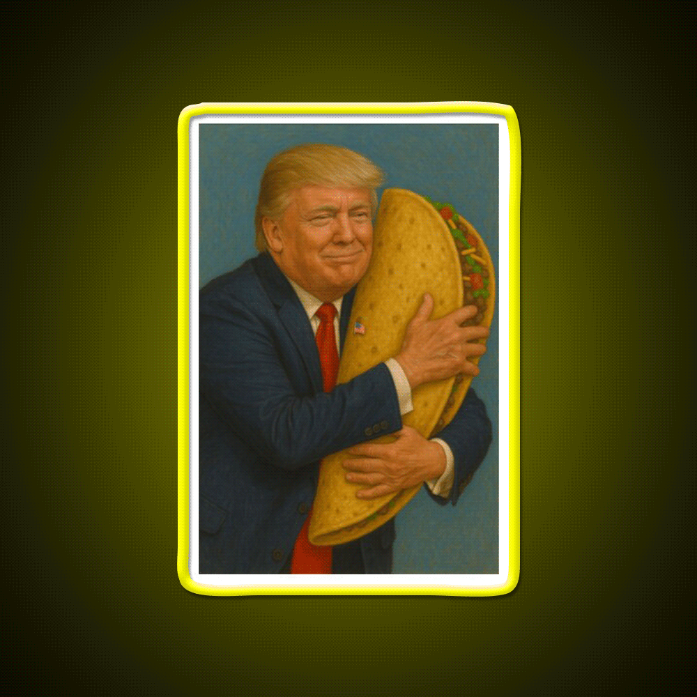 Trump Taco V2 Taco Led Neon Sign Mexican Food Sign Rgb Color - Custom LED neon sign front view