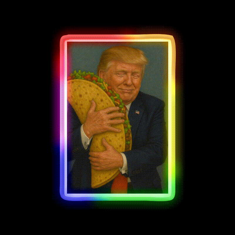 Trump Taco V6 Taco Led Neon Sign Mexican Food Sign Rgb Color - LED neon sign close-up detail