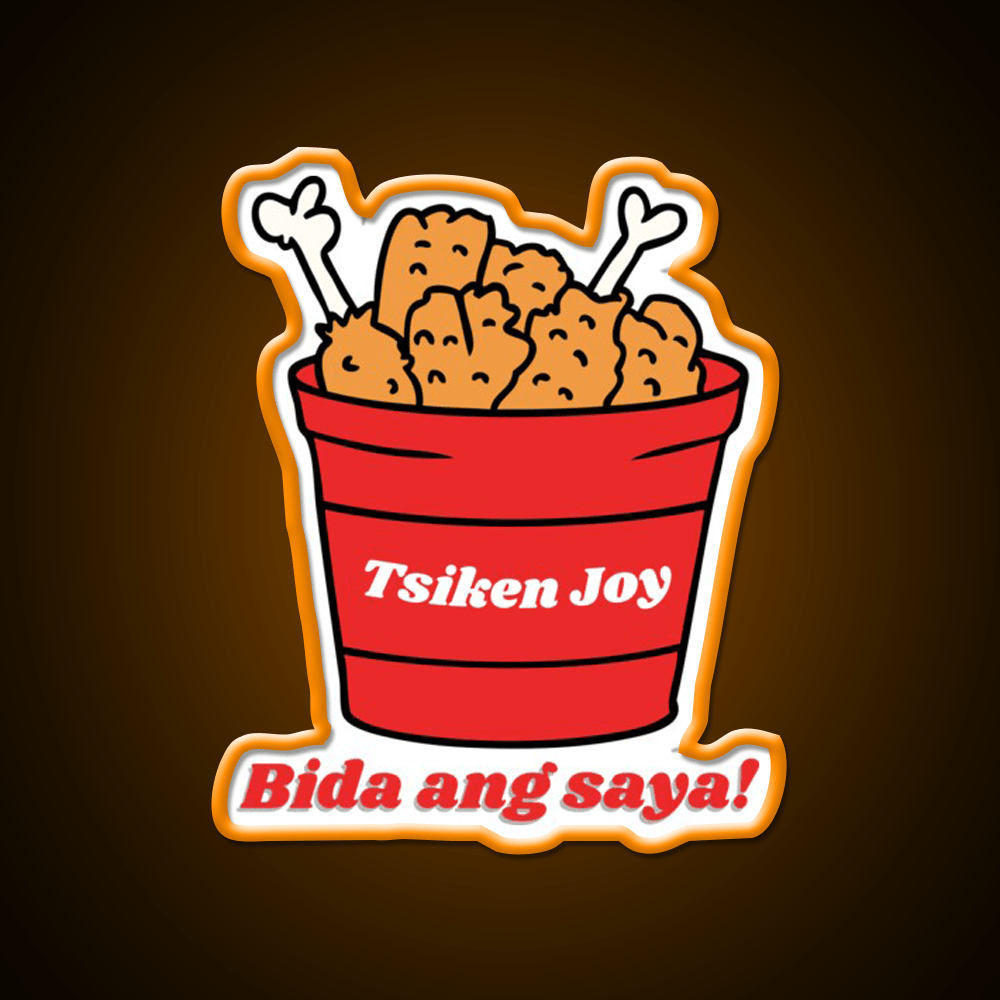 Tsiken Joy Bida Ang Saya Fast Food Led Neon Sign For Burger Place Rgb Color - Shineneon