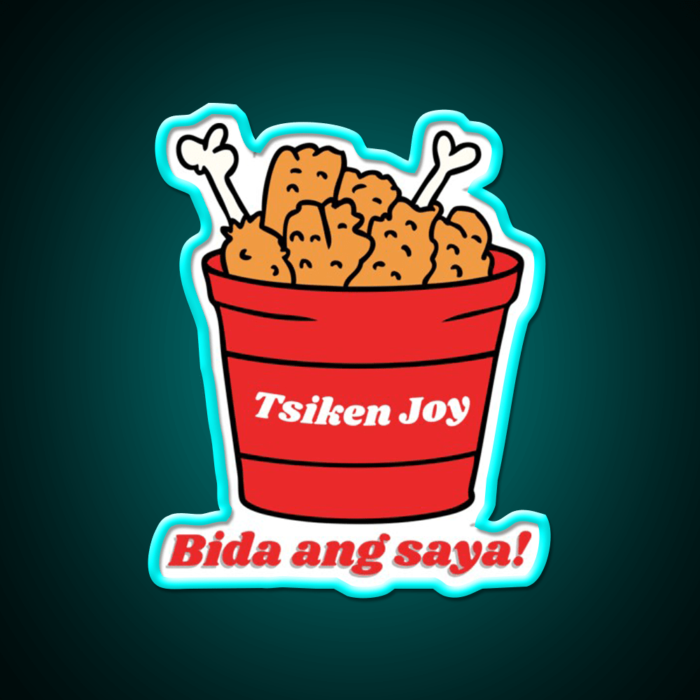 Tsiken Joy Bida Ang Saya Fast Food Led Neon Sign For Burger Place Rgb Color - Shineneon