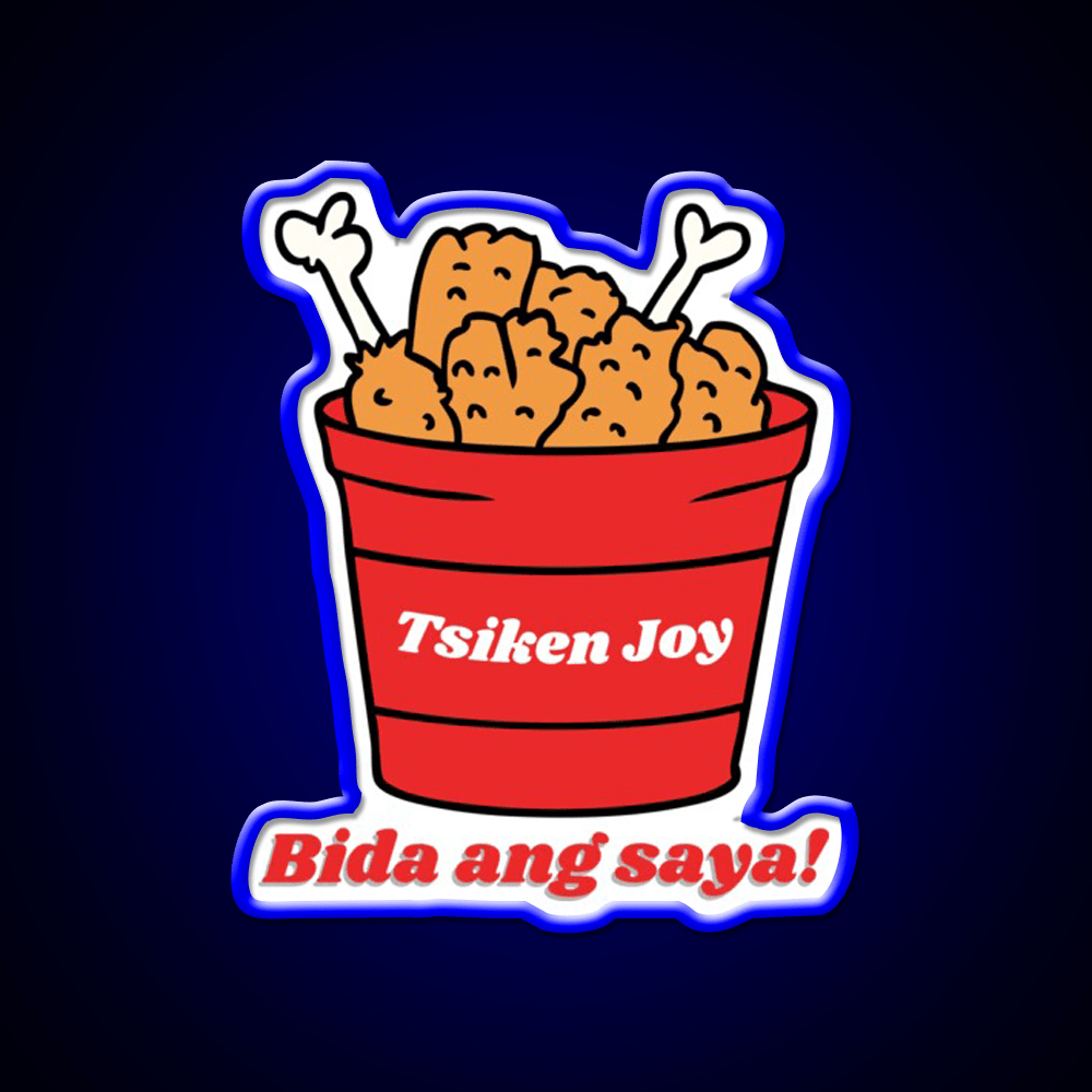 Tsiken Joy Bida Ang Saya Fast Food Led Neon Sign For Burger Place Rgb Color - Shineneon