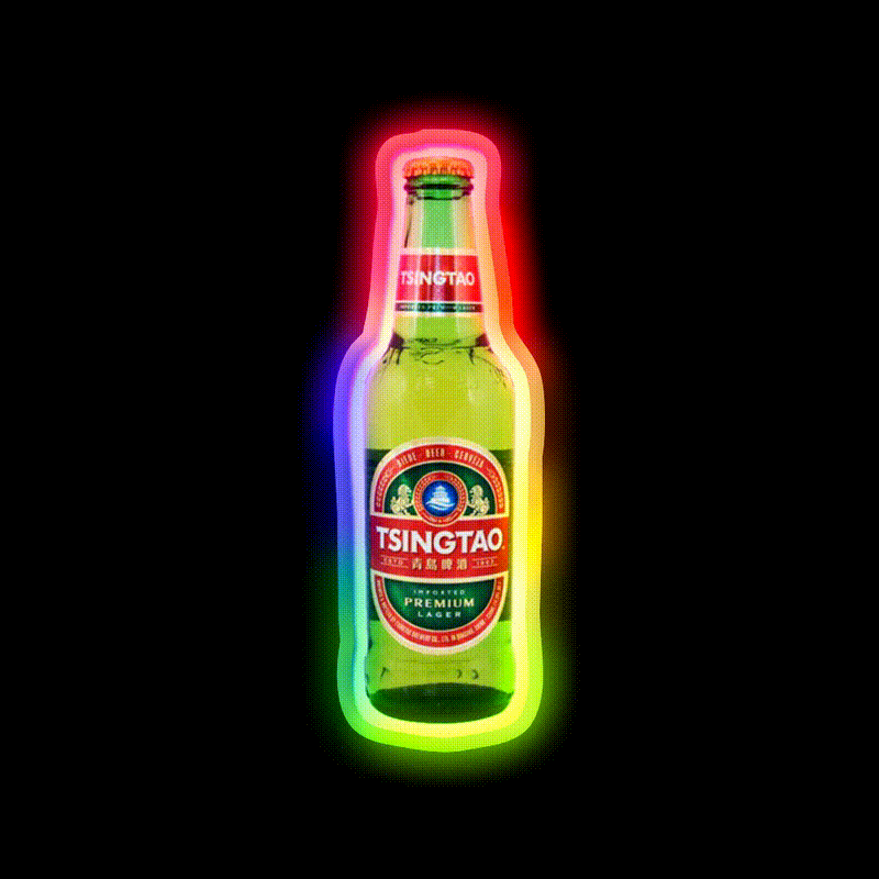 Tsingtao Beer Bar Decor Led Neon Sign Rgb Color - LED neon sign close-up detail