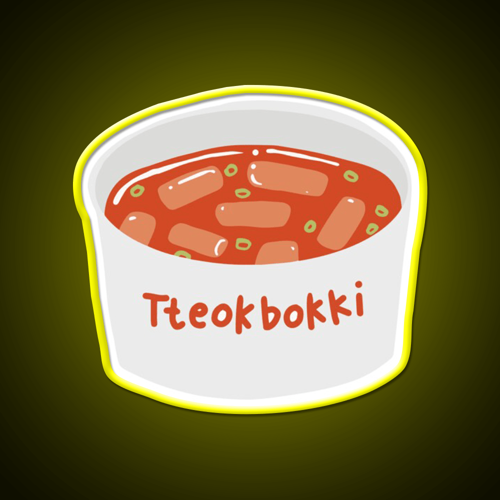 Tteokbokki Korean Spicy Rice Cakes Snack Food Led Neon Sign Rgb Color - Shineneon
