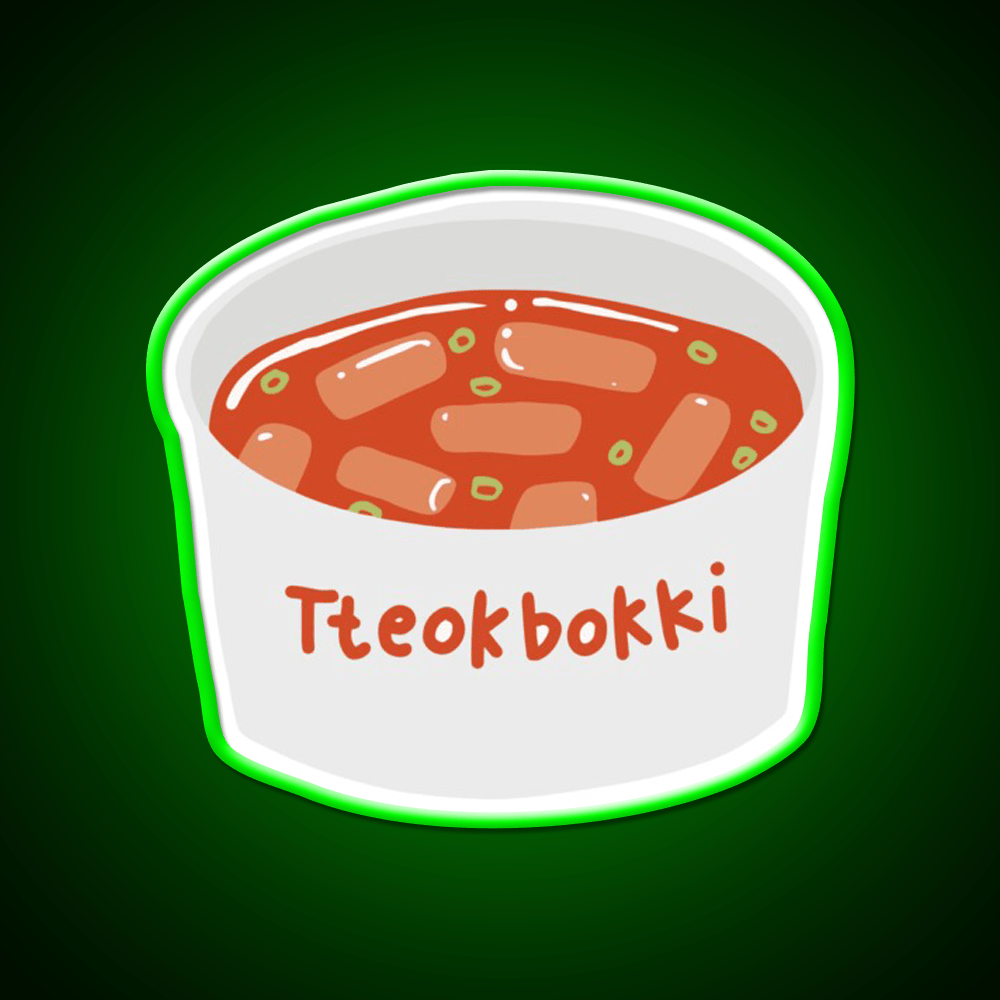 Tteokbokki Korean Spicy Rice Cakes Snack Food Led Neon Sign Rgb Color - Shineneon