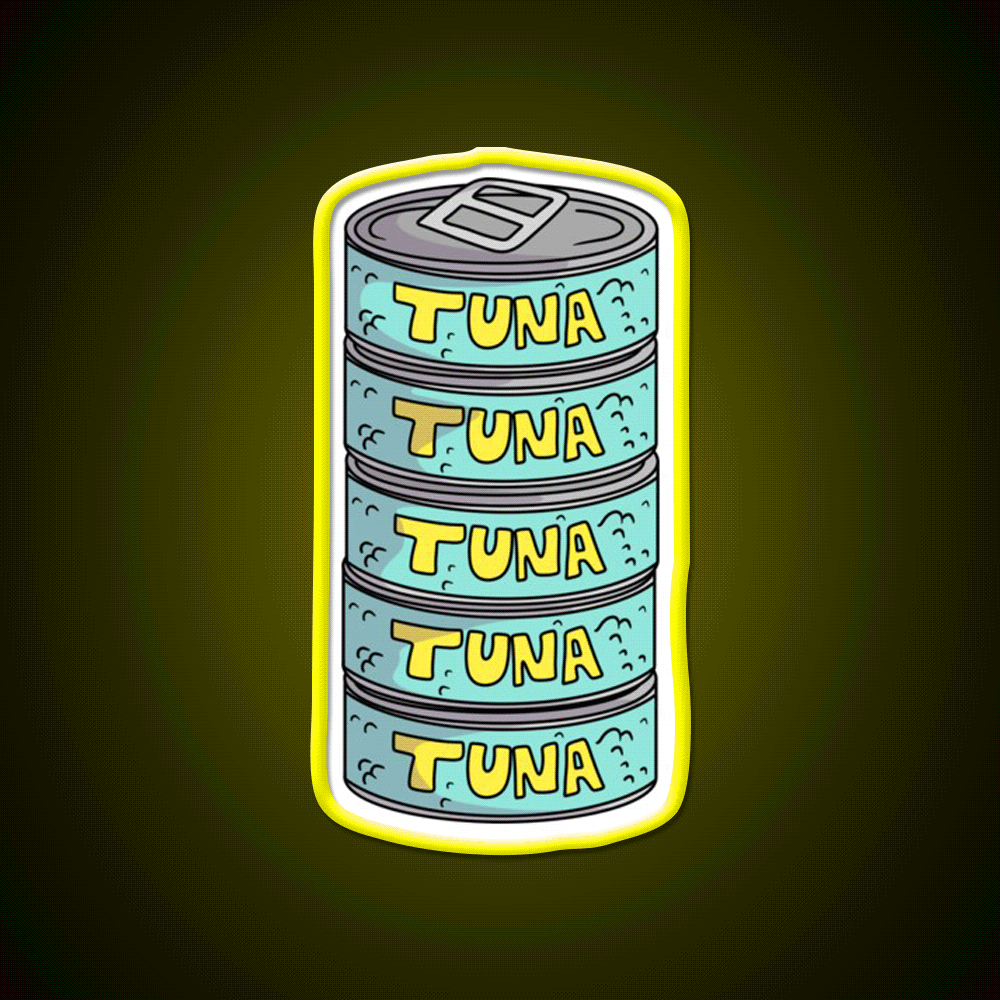 Tuna Cans Gym Fitness Led Neon Sign Rgb Color - Custom LED neon sign front view