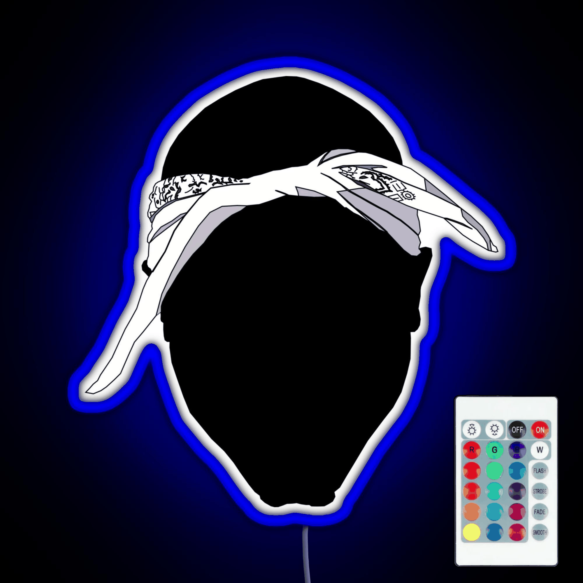 Tupac Bandana Black Rgb Led Neon Sign Pop Wall Art