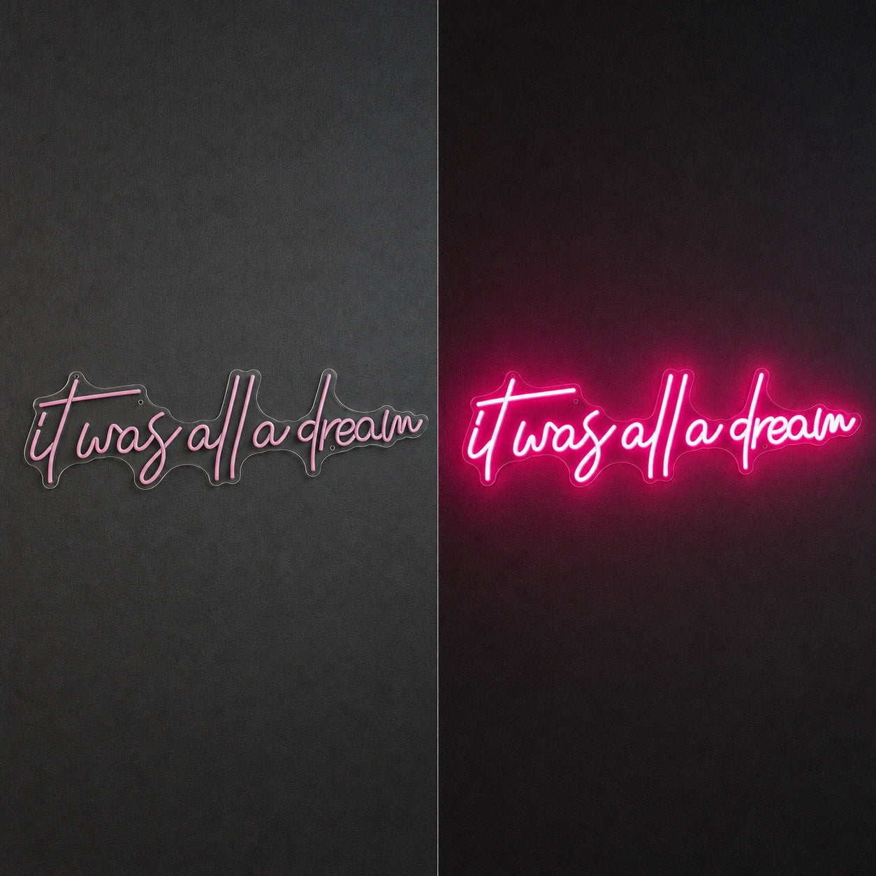 Turisa Al La Dream LED Neon Sign day and night comparison