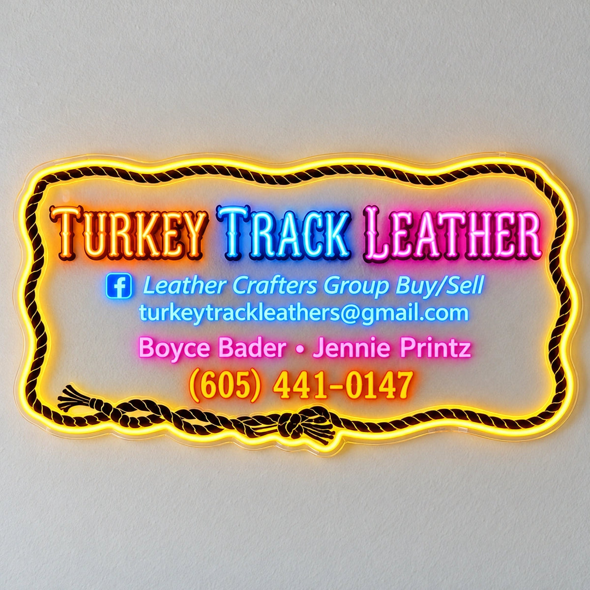 Turkey Track Leather Custom LED Neon Sign | c0ede299f109c617a94cb9a6a824064d93f9cc923fdc8f04607020fc028c050e | effect