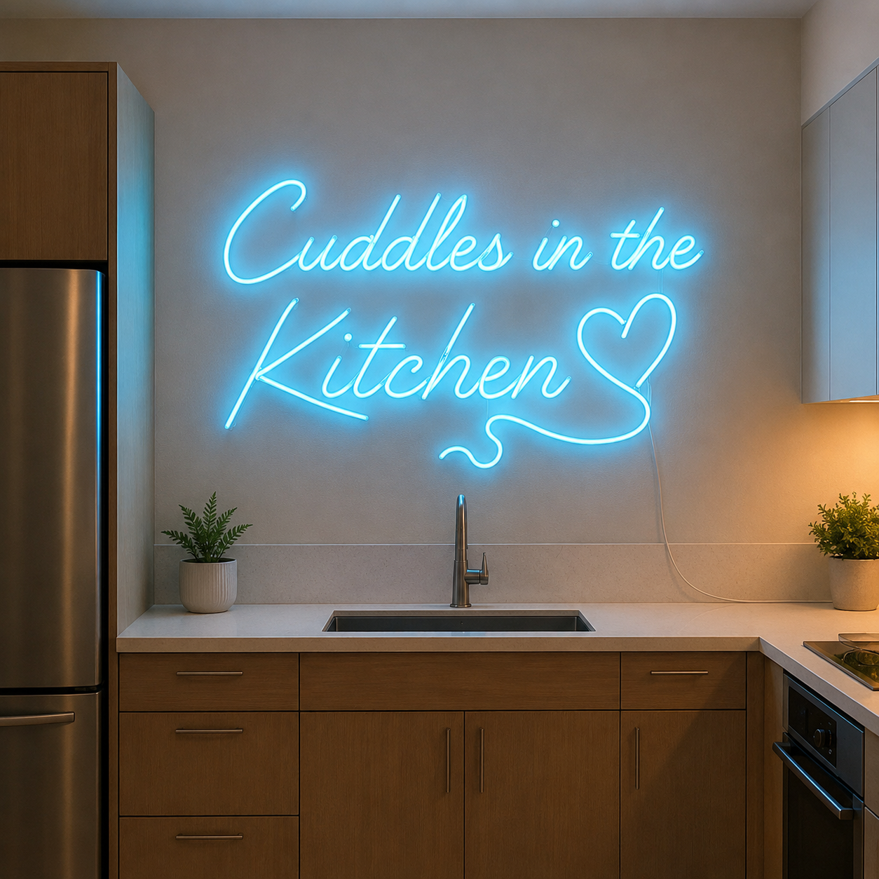Turquoise Love Wall Art LED Neon Sign main product image