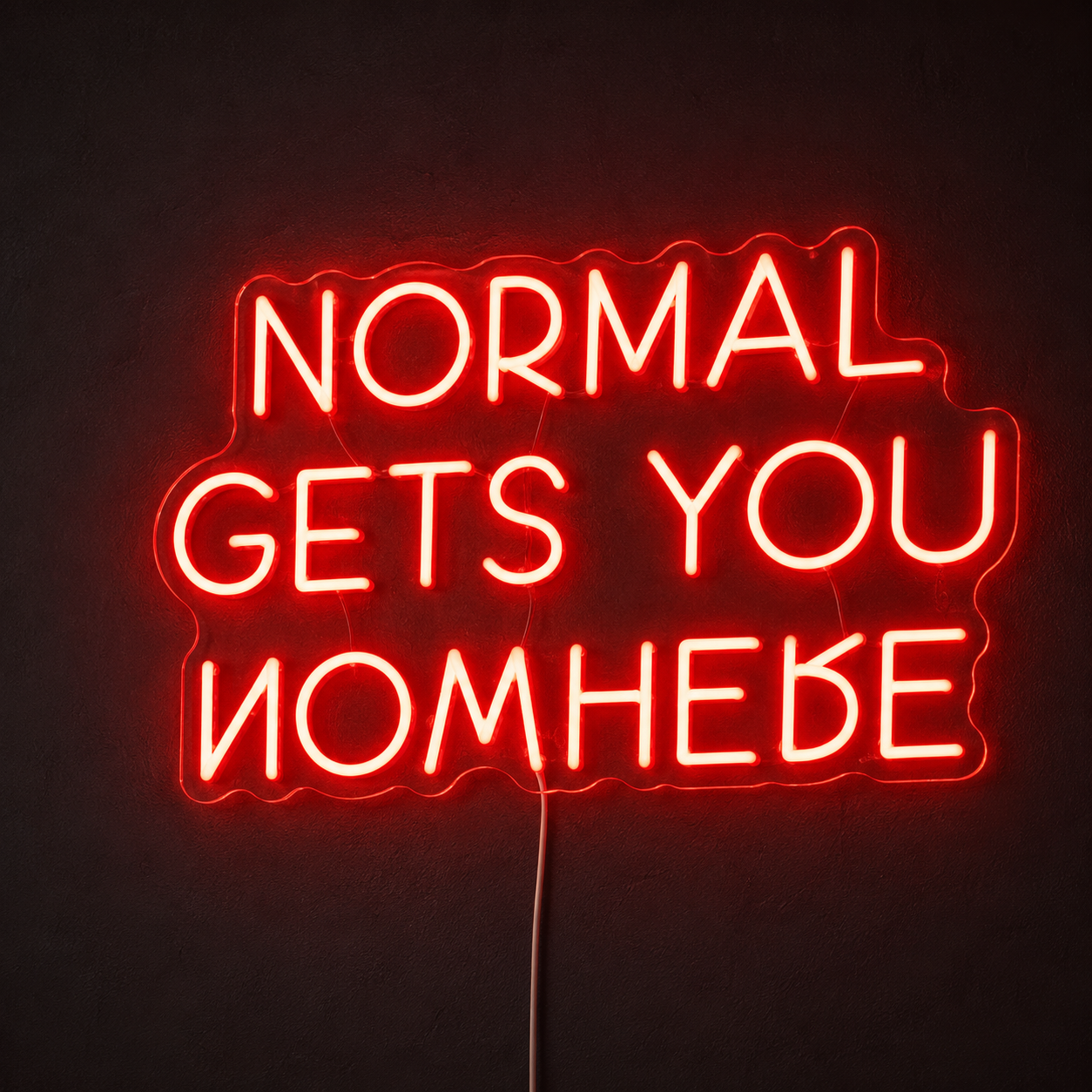Turquoise Normal Gets You Nowhere Wall Decor LED Neon Sign main product image