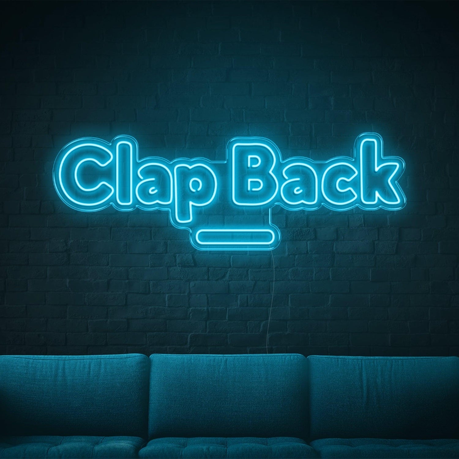 Turquoise Retro Clap Back Led Neon Sign For Home Bar Decor | Shineneon
