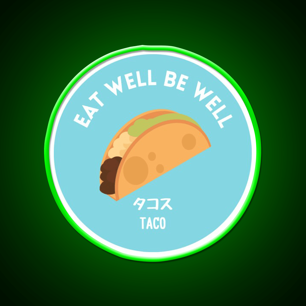 Turquoise Taco Mexican Japanese Junk Food Snack Food Led Neon Sign Rgb Color - Shineneon