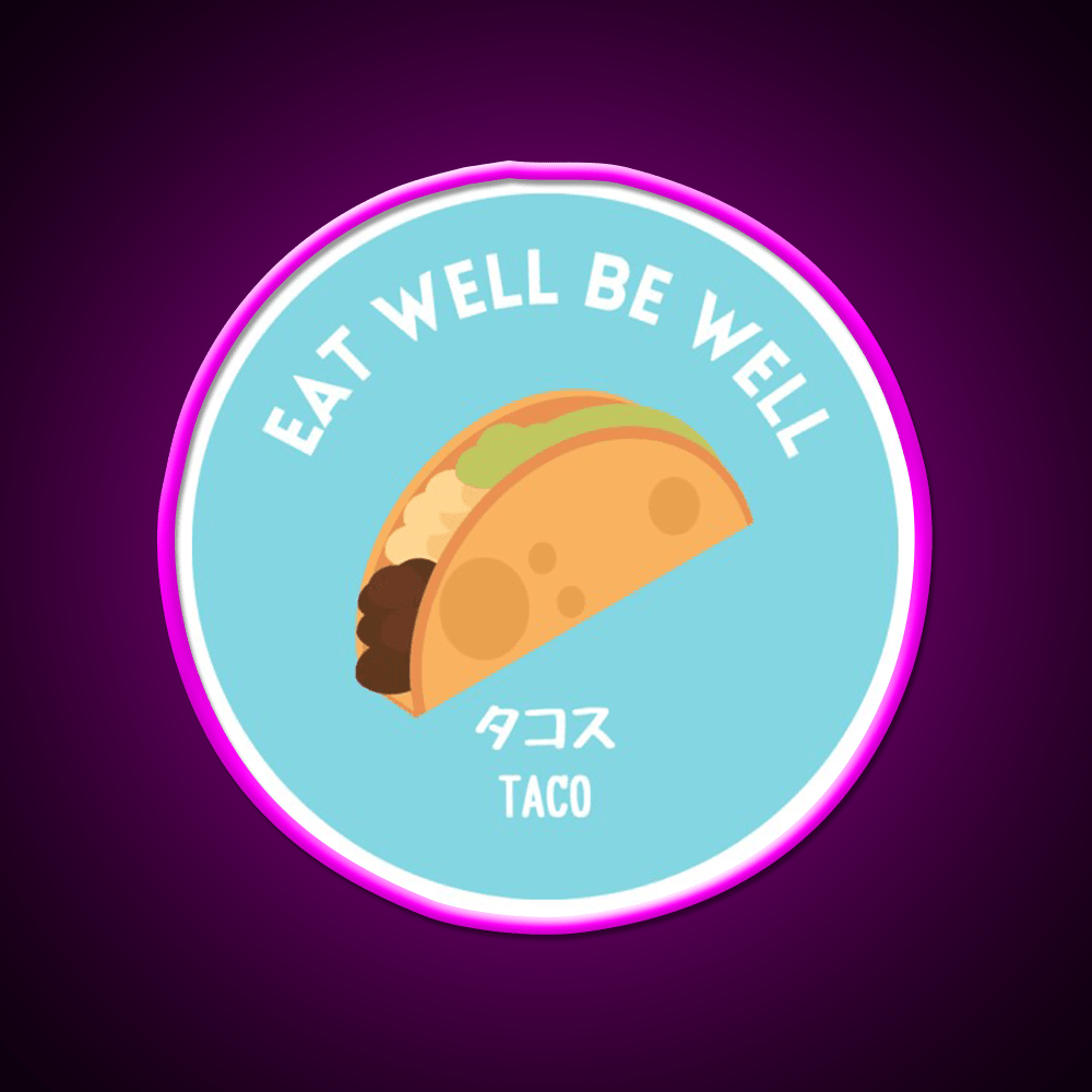 Turquoise Taco Mexican Japanese Junk Food Snack Food Led Neon Sign Rgb Color - Shineneon