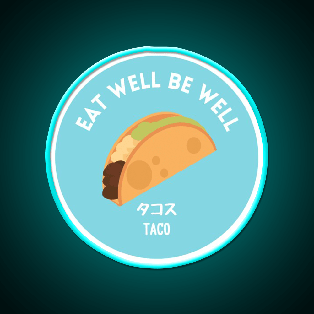 Turquoise Taco Mexican Japanese Junk Food Snack Food Led Neon Sign Rgb Color - Shineneon