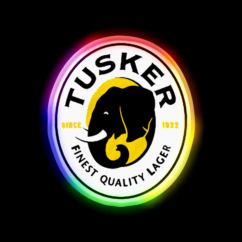 Tuskers Logo Beer Bar Decor Led Neon Sign Rgb Color - LED neon sign close-up detail