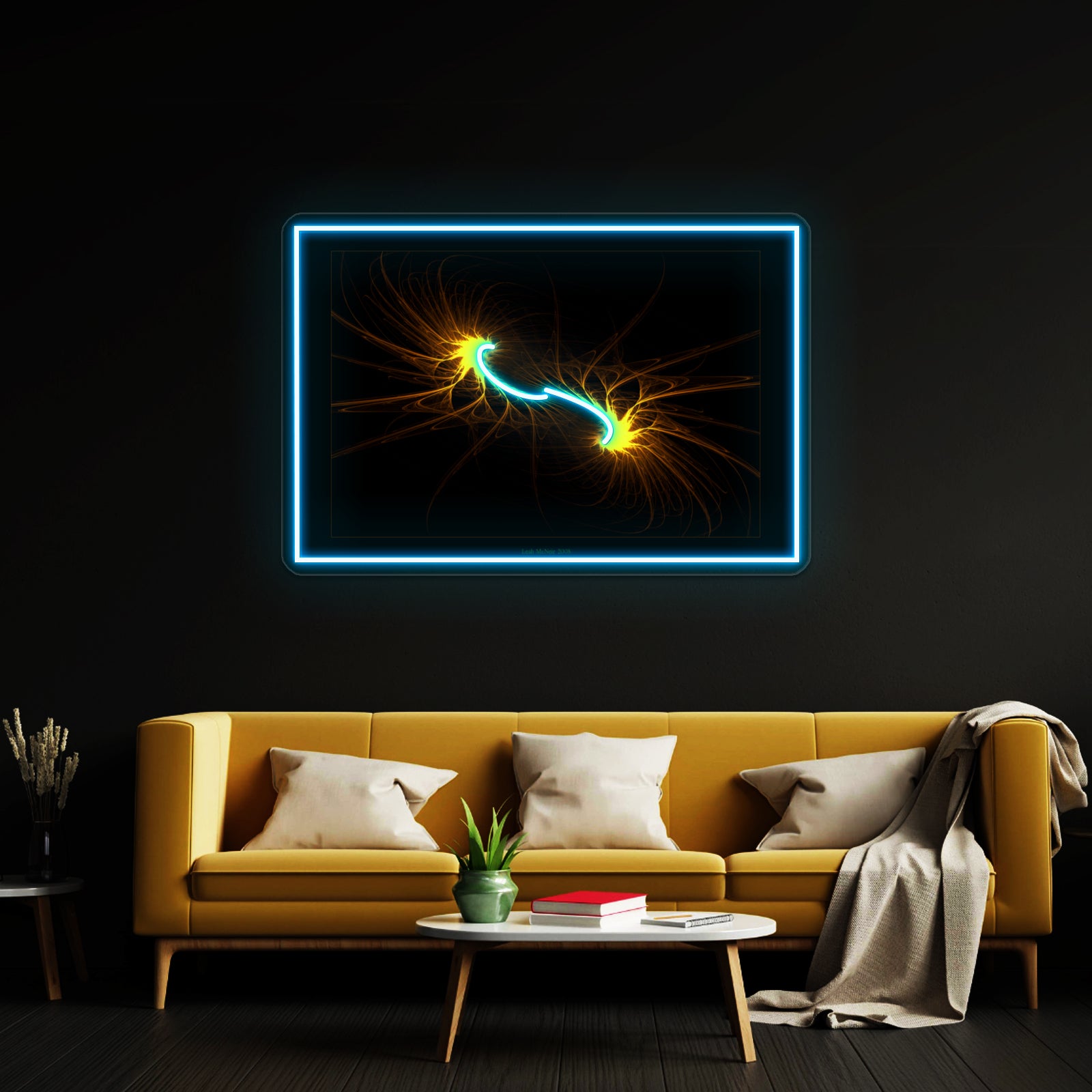 Twin Flames Fractal Art Wall Artwork Neon Signs | Shineneon