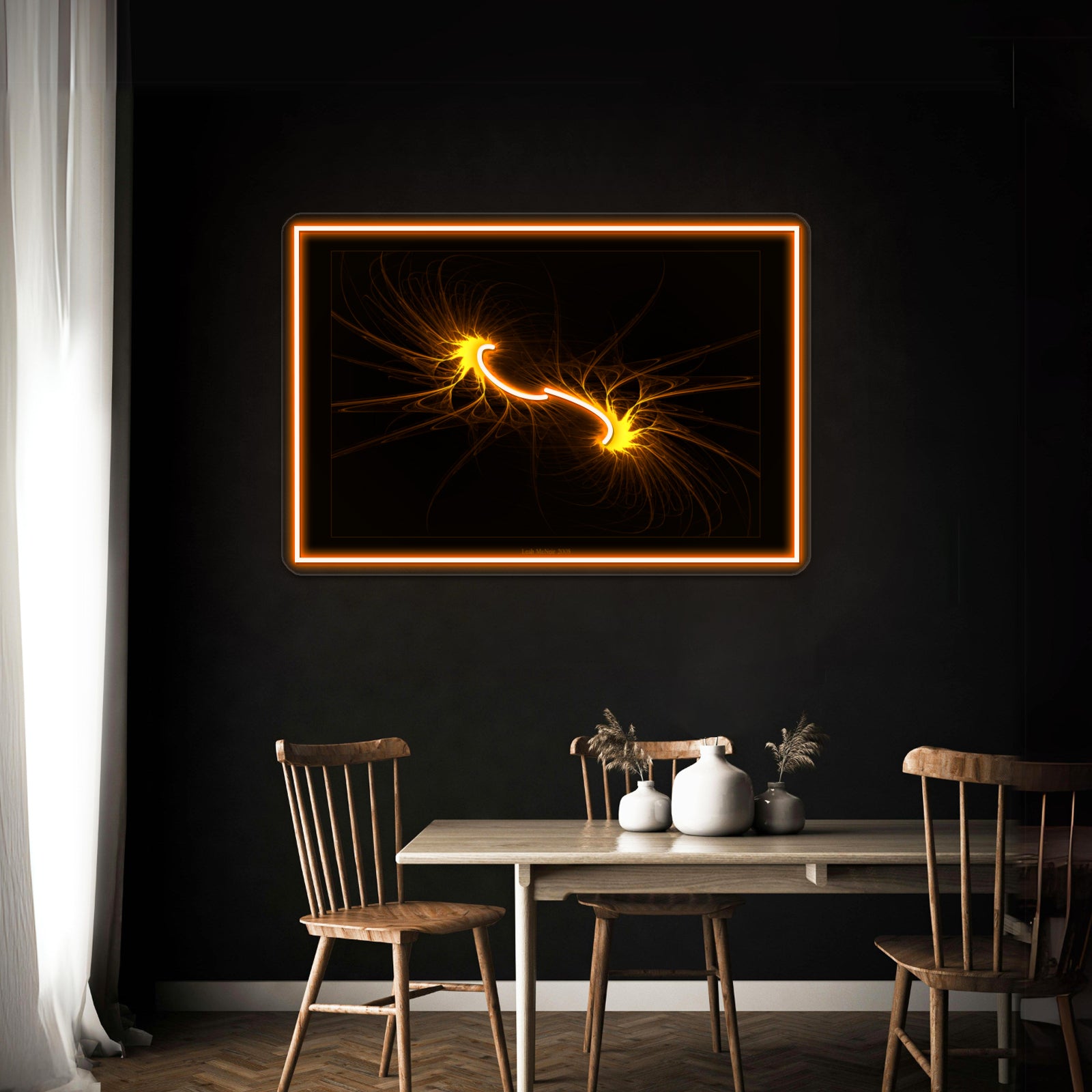 Twin Flames Fractal Art Wall Artwork Neon Signs | Shineneon