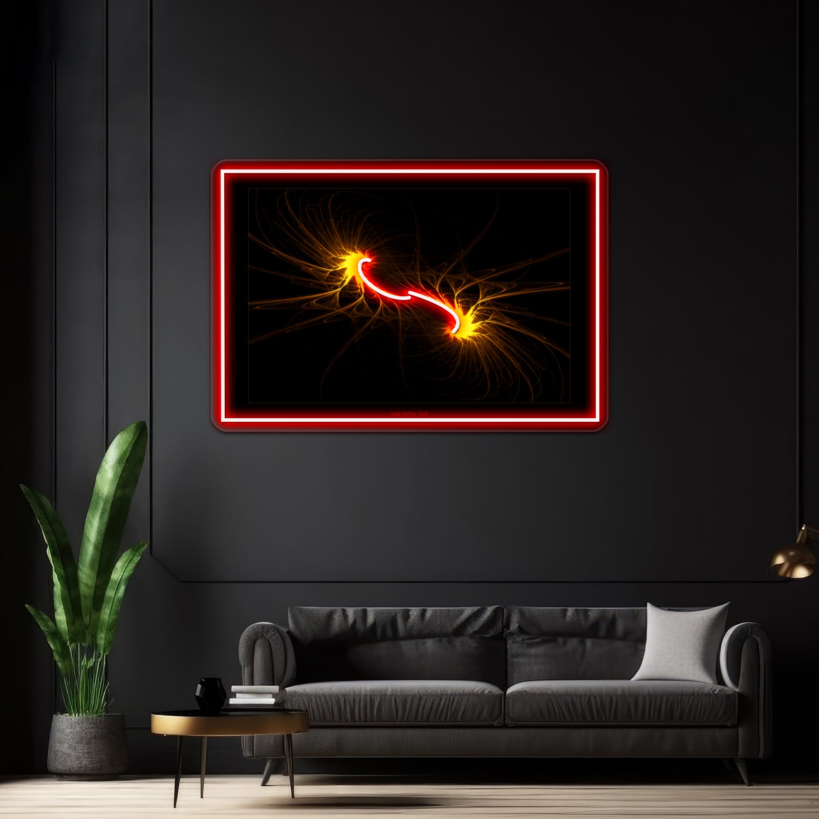 Twin Flames Fractal Art Wall Artwork Neon Signs | Shineneon