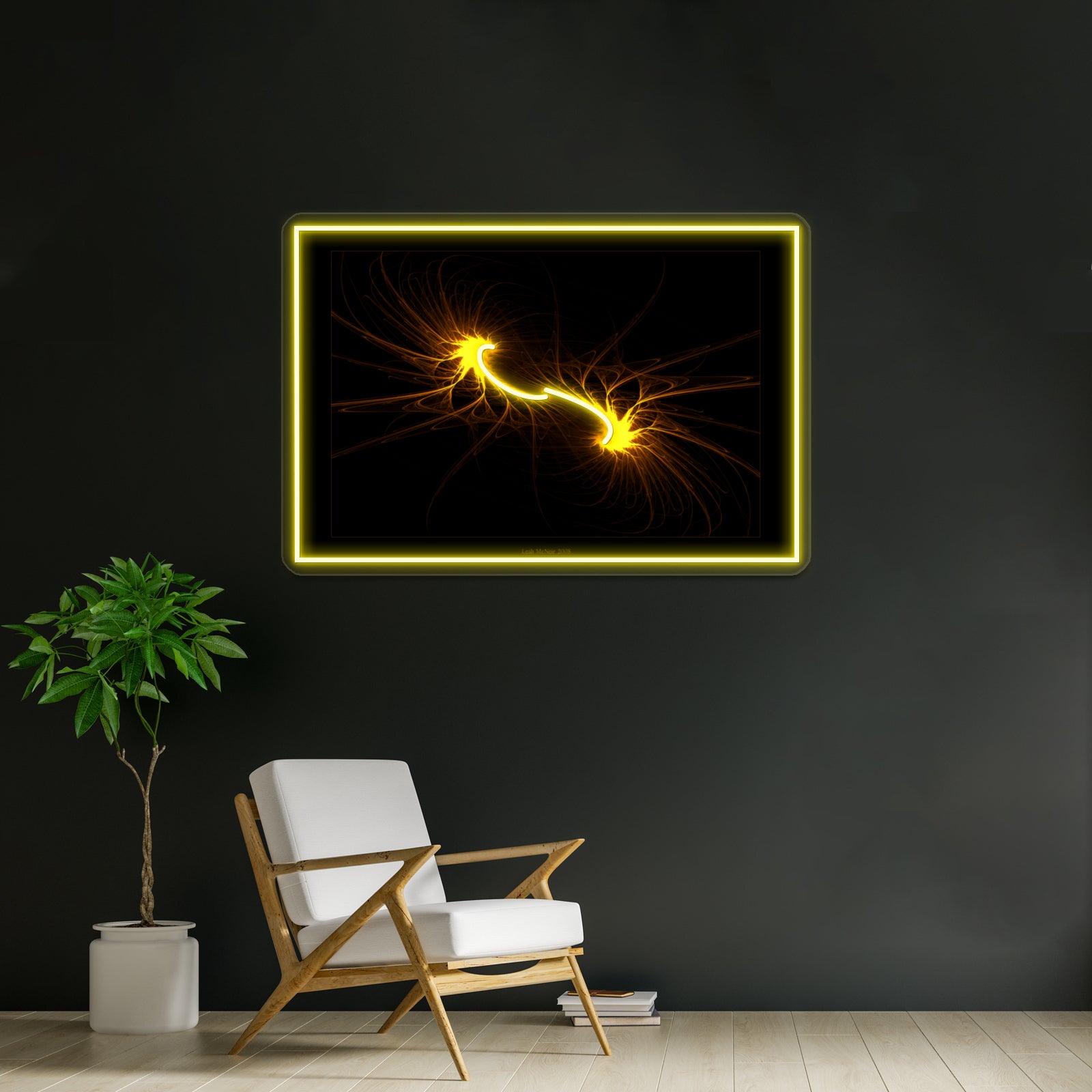 Twin Flames Fractal Art Wall Artwork Neon Signs | Shineneon